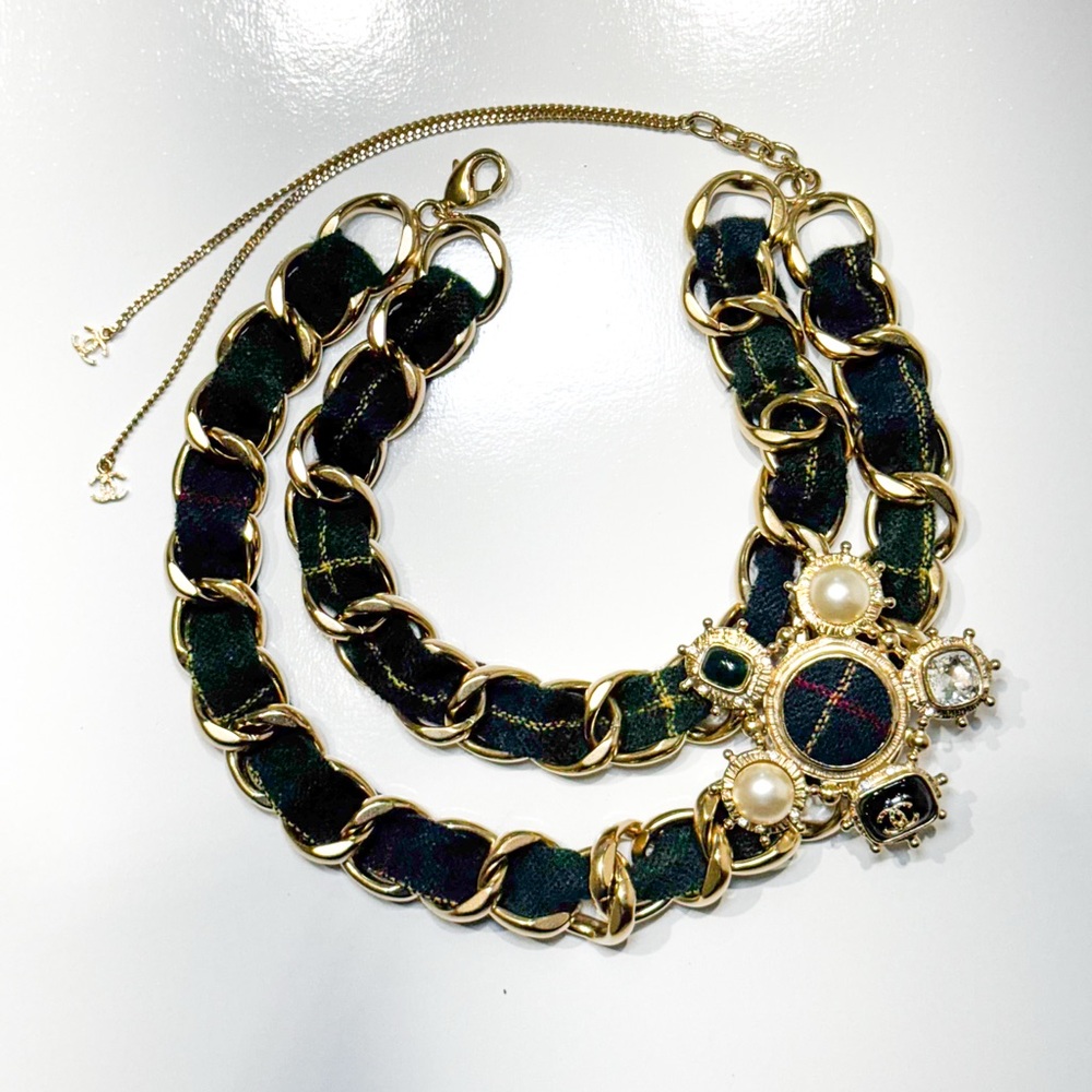 Chanel Tartan Double Strand Choker